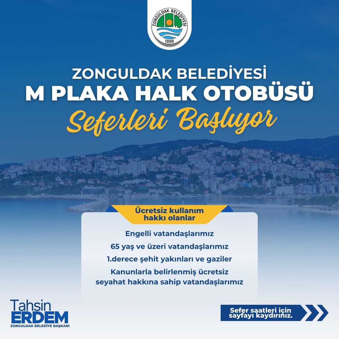 M PLAKALI HALK OTOBÜSLERİ BAŞLIYOR