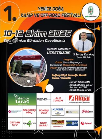 Yenice Doğa Kamp ve OFF-ROAD festivaline davetlisiniz